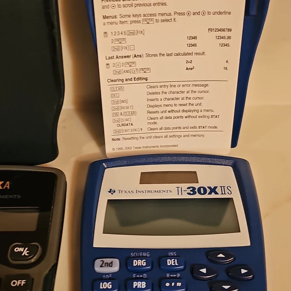Texas Instruments TI-30XA TI-30XIIS Scientific Calculators LCD Display Handheld
